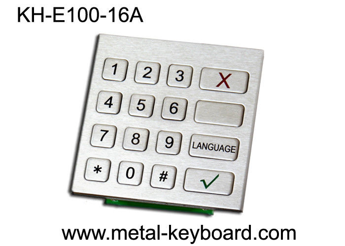 Tastiera numerica industriale irregolare dell'acciaio inossidabile con 16 chiavi per il chiosco di registrazione
