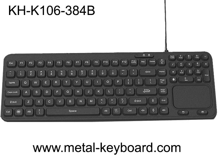Chiavi industriali rese resistenti della tastiera 106 della gomma di silicone con il touchpad di plastica