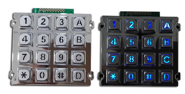 La tastiera di Access della prova del vandalo Backlit 16 chiavi, Metal la tastiera numerica
